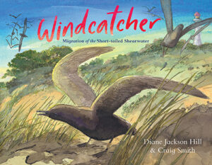 Front cover of Windcatcher with illustration of a short-tailed shearwater bird