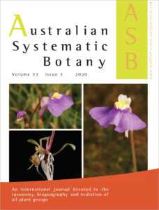 Cover of Australian Systematic Botany, featuring images of small purple flowers