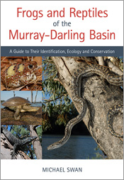 Cover of Frogs and Reptiles of the Murray–Darling Basin featuring photos of a frog, turtle, goanna and snake.
