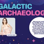 A snippet from Double Helix magazine, showing a photo of Kirsten Banks, and the title of the article she authored, 'Galactic Archaeology'