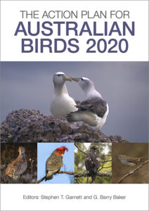 Cover of 'The Action Plan for Australian Birds 2020', featuring photos of a variety of Australian bird species.
